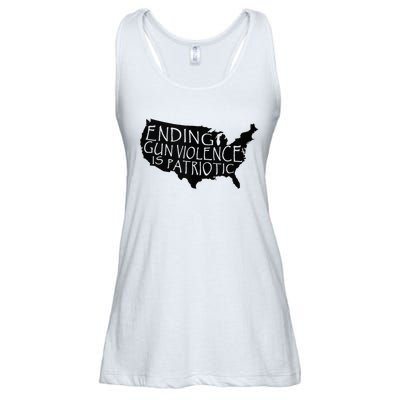 Ending Gun Violence Is Patriotic United States Silhouette Ladies Essential Flowy Tank