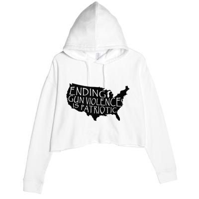 Ending Gun Violence Is Patriotic United States Silhouette Crop Fleece Hoodie