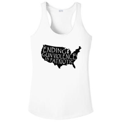 Ending Gun Violence Is Patriotic United States Silhouette Ladies PosiCharge Competitor Racerback Tank