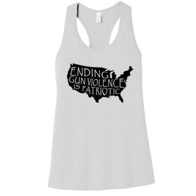 Ending Gun Violence Is Patriotic United States Silhouette Women's Racerback Tank