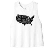 Ending Gun Violence Is Patriotic United States Silhouette Women's Racerback Cropped Tank