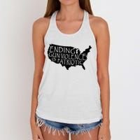 Ending Gun Violence Is Patriotic United States Silhouette Women's Knotted Racerback Tank