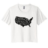 Ending Gun Violence Is Patriotic United States Silhouette Women's Crop Top Tee