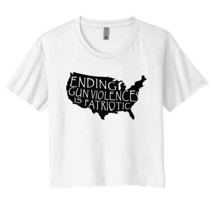 Ending Gun Violence Is Patriotic United States Silhouette Women's Crop Top Tee