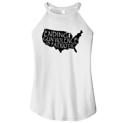 Ending Gun Violence Is Patriotic United States Silhouette Women's Perfect Tri Rocker Tank