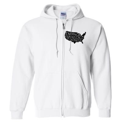 Ending Gun Violence Is Patriotic United States Silhouette Full Zip Hoodie