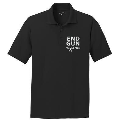 End Gun Violence Ribbon PosiCharge RacerMesh Polo