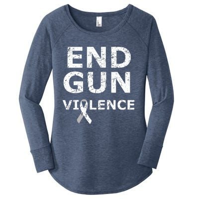 End Gun Violence Ribbon Women's Perfect Tri Tunic Long Sleeve Shirt