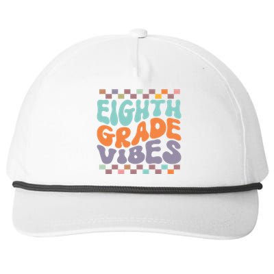 Eighth Grade Vibes Retro Groovy 8th Grade Back To School Snapback Five-Panel Rope Hat