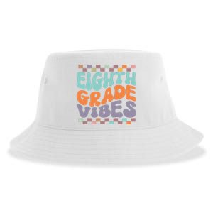 Eighth Grade Vibes Retro Groovy 8th Grade Back To School Sustainable Bucket Hat