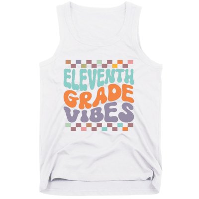 Eleventh Grade Vibes Retro Groovy 11th Grade Back To School Tank Top