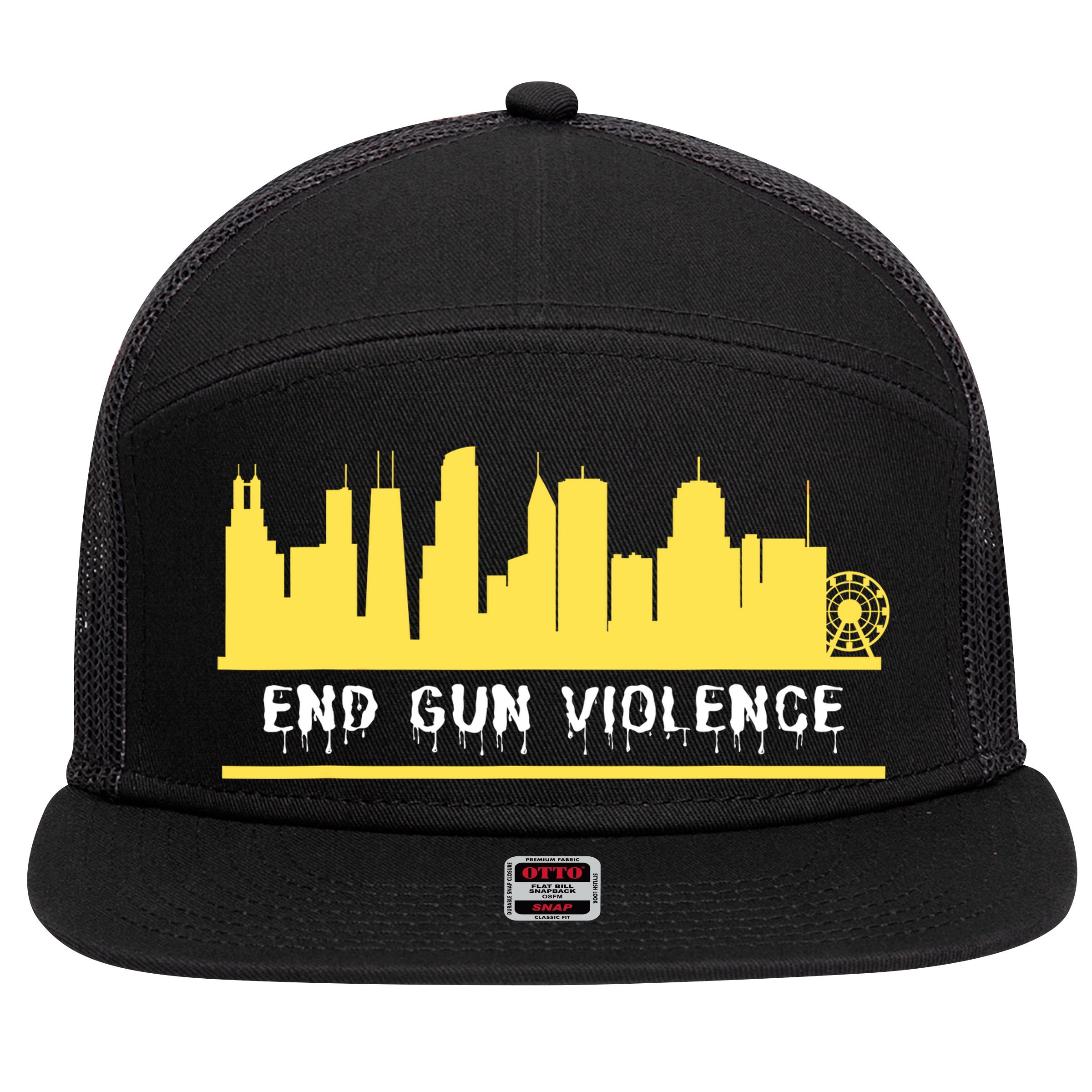 End Gun Violence 7 Panel Mesh Trucker Snapback Hat