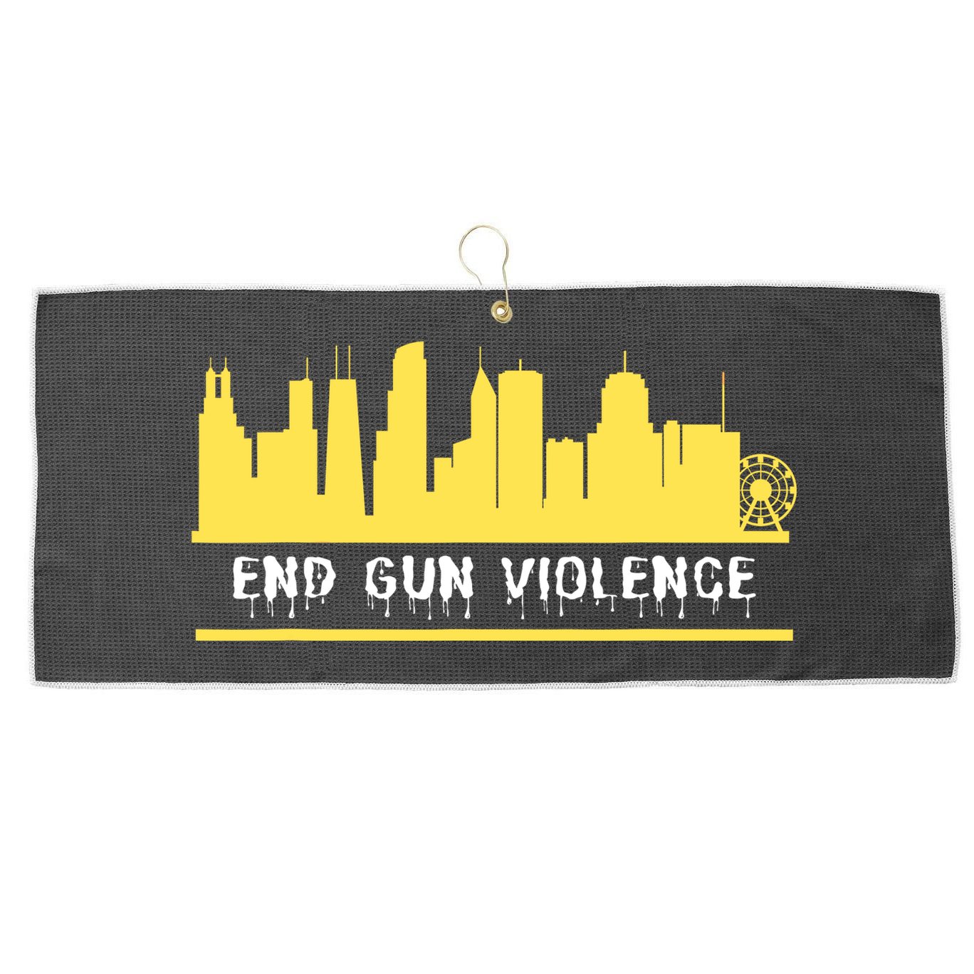 End Gun Violence Large Microfiber Waffle Golf Towel