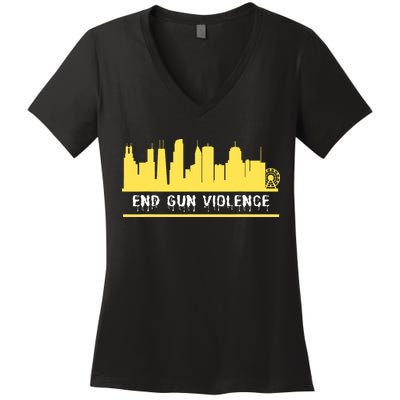 End Gun Violence Women's V-Neck T-Shirt