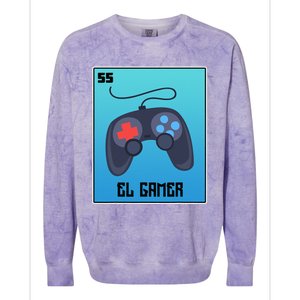 El Gamer Video Games Funny Mexican Lottery Parody Graphic Colorblast Crewneck Sweatshirt