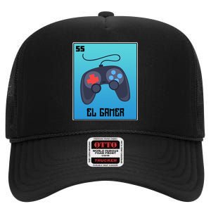 El Gamer Video Games Funny Mexican Lottery Parody Graphic High Crown Mesh Back Trucker Hat