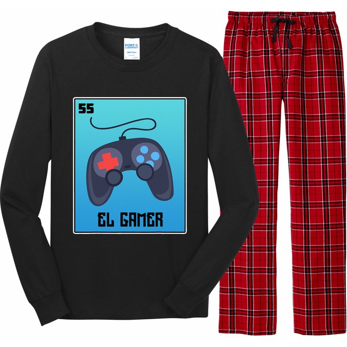 El Gamer Video Games Funny Mexican Lottery Parody Graphic Long Sleeve Pajama Set