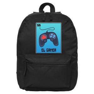 El Gamer Video Games Funny Mexican Lottery Parody Graphic 16 in Basic Backpack