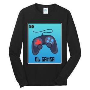 El Gamer Video Games Funny Mexican Lottery Parody Graphic Tall Long Sleeve T-Shirt