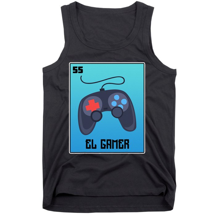 El Gamer Video Games Funny Mexican Lottery Parody Graphic Tank Top