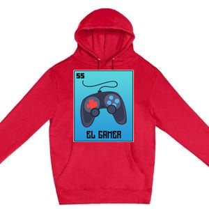 El Gamer Video Games Funny Mexican Lottery Parody Graphic Premium Pullover Hoodie