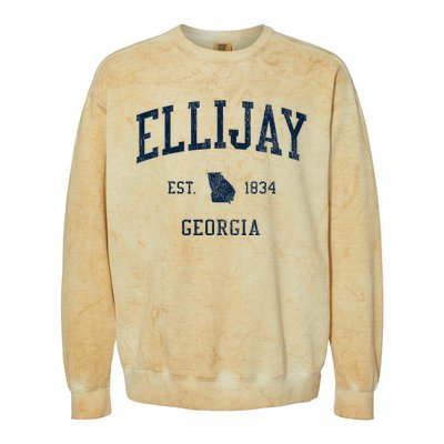 Ellijay Ga Vintage Athletic Sports Colorblast Crewneck Sweatshirt