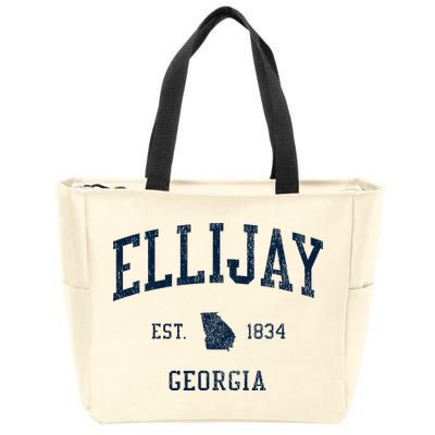Ellijay Ga Vintage Athletic Sports Zip Tote Bag