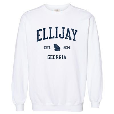 Ellijay Ga Vintage Athletic Sports Garment-Dyed Sweatshirt