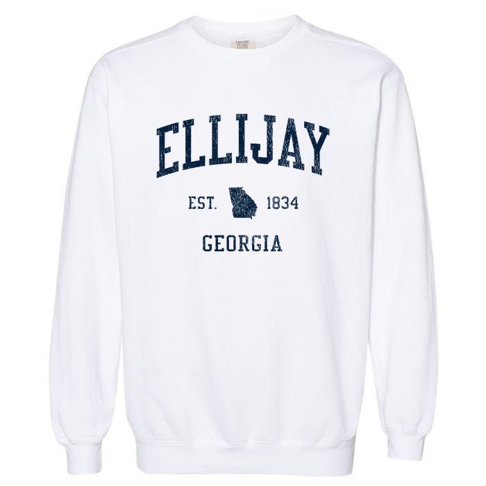 Ellijay Ga Vintage Athletic Sports Garment-Dyed Sweatshirt