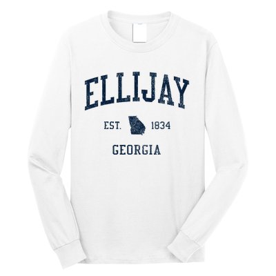 Ellijay Ga Vintage Athletic Sports Long Sleeve Shirt