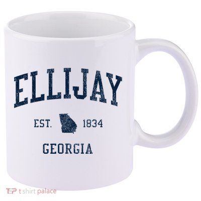 Ellijay Ga Vintage Athletic Sports 11oz C Handle Ceramic Mug