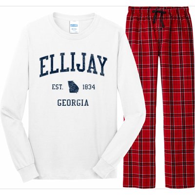 Ellijay Ga Vintage Athletic Sports Long Sleeve Pajama Set