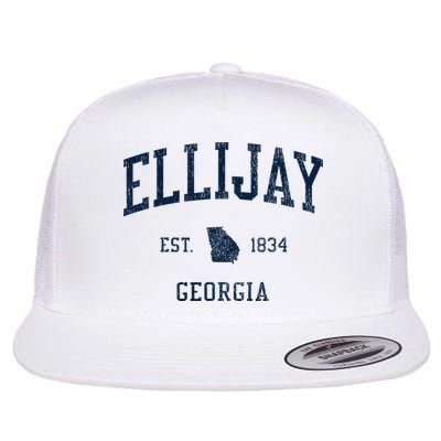 Ellijay Ga Vintage Athletic Sports Flatbill Hat