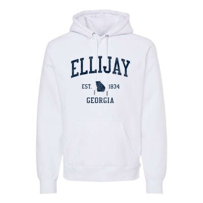 Ellijay Ga Vintage Athletic Sports Premium Hoodie