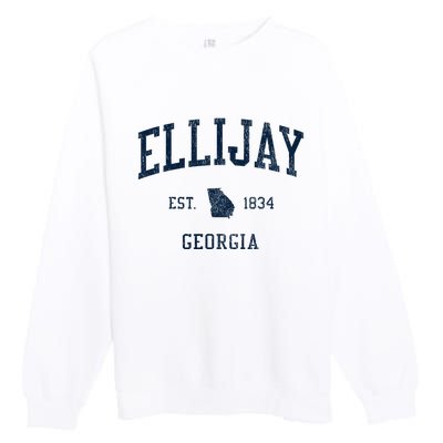 Ellijay Ga Vintage Athletic Sports Premium Crewneck Sweatshirt