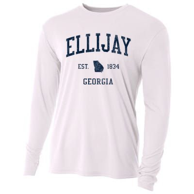 Ellijay Ga Vintage Athletic Sports Cooling Performance Long Sleeve Crew