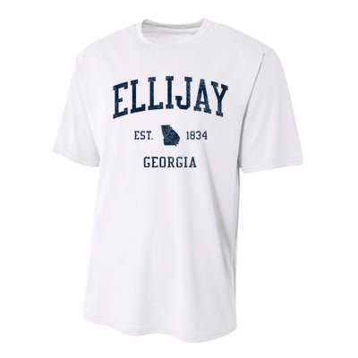 Ellijay Ga Vintage Athletic Sports Performance Sprint T-Shirt