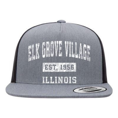 Elk Grove Village Illinois Il Vintage Sports Flat Bill Trucker Hat