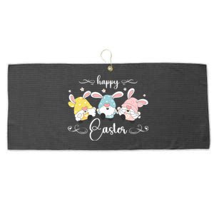 Easter Gnome With Bunny Ears Easter Celebration Cool Gift Large Microfiber Waffle Golf Towel