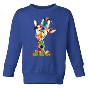 Easter Giraffe World Autism Awareness Day Supporters Outfit Great Gift Toddler Sweatshirt