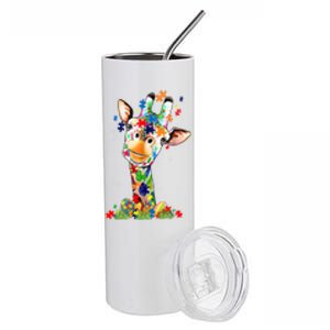 Easter Giraffe World Autism Awareness Day Supporters Outfit Great Gift Stainless Steel Tumbler