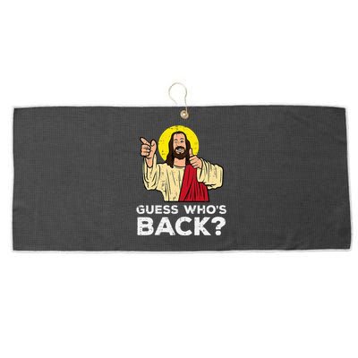 Easter Guess Whos Back Jesus Funny Religious Large Microfiber Waffle Golf Towel