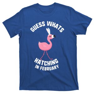 Easter Guess What Hatching In February Flamingo Gift T-Shirt