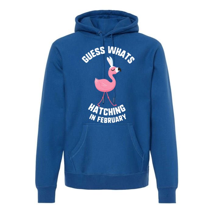 Easter Guess What Hatching In February Flamingo Gift Premium Hoodie