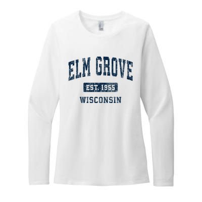 Elm Grove Wisconsin Wi Vintage Athletic Sports Womens CVC Long Sleeve Shirt