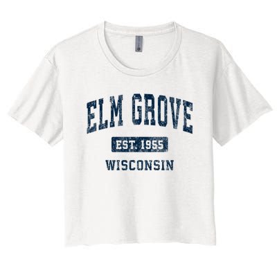 Elm Grove Wisconsin Wi Vintage Athletic Sports Women's Crop Top Tee