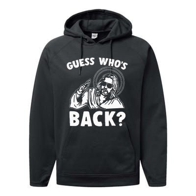 Easter Guess Whos Back Jesus Funny Religious Performance Fleece Hoodie