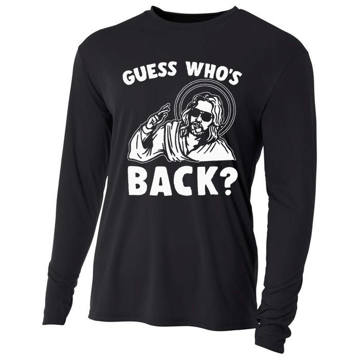 Easter Guess Whos Back Jesus Funny Religious Cooling Performance Long Sleeve Crew