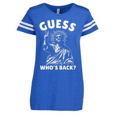 Easter Guess Whos Back Jesus Funny Religious Enza Ladies Jersey Football T-Shirt