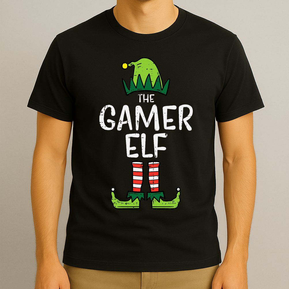 Elf Gamer Xmas Holiday Fun T-Shirt